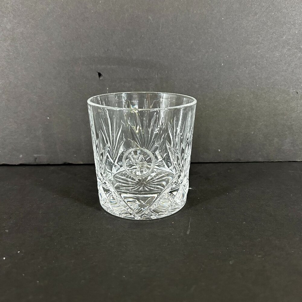 Woodford Reserve Bourbon Crystal Rocks Glass with "WR" logo